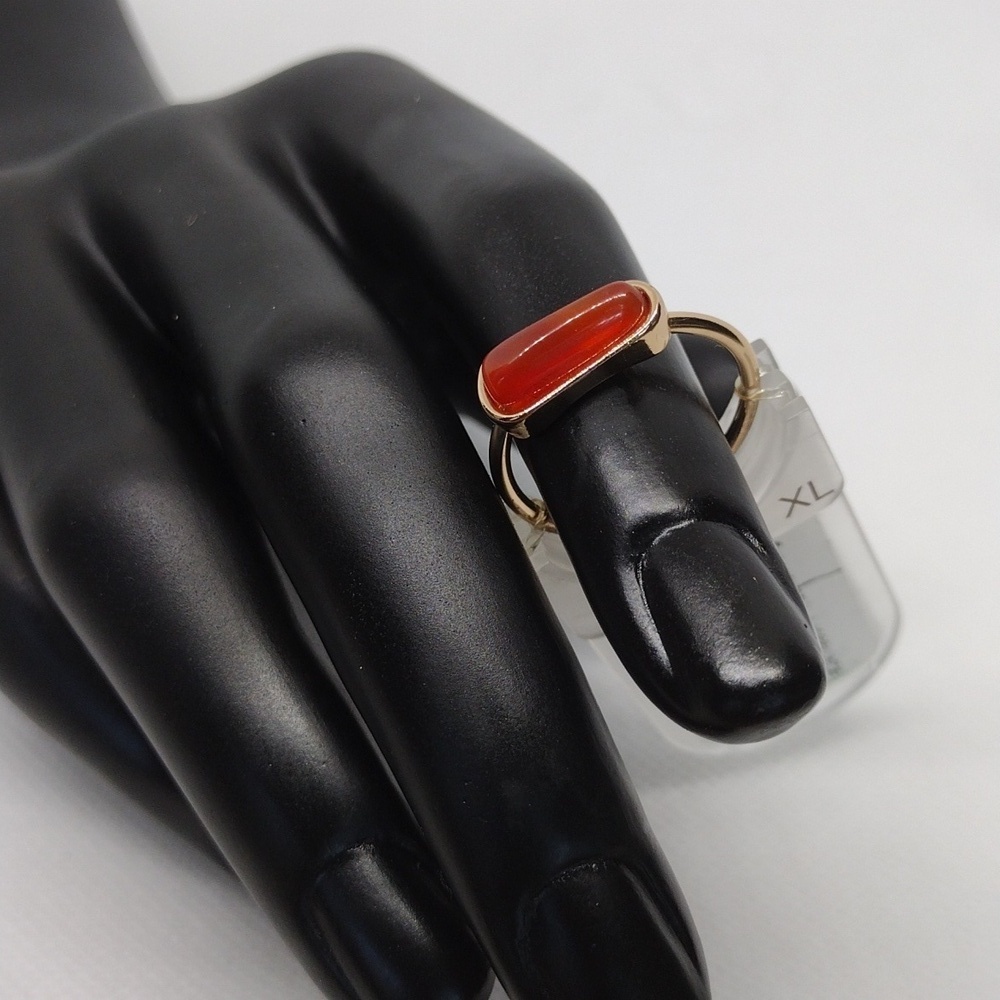 Elegant Gold Color and Orange Women's Ring - Picture 2 of 3